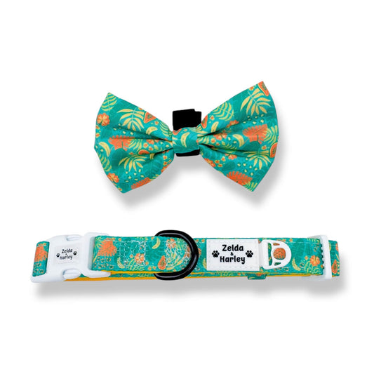 Zelda & Harley Collar Jungle Pawradise Collar + Bow Tie