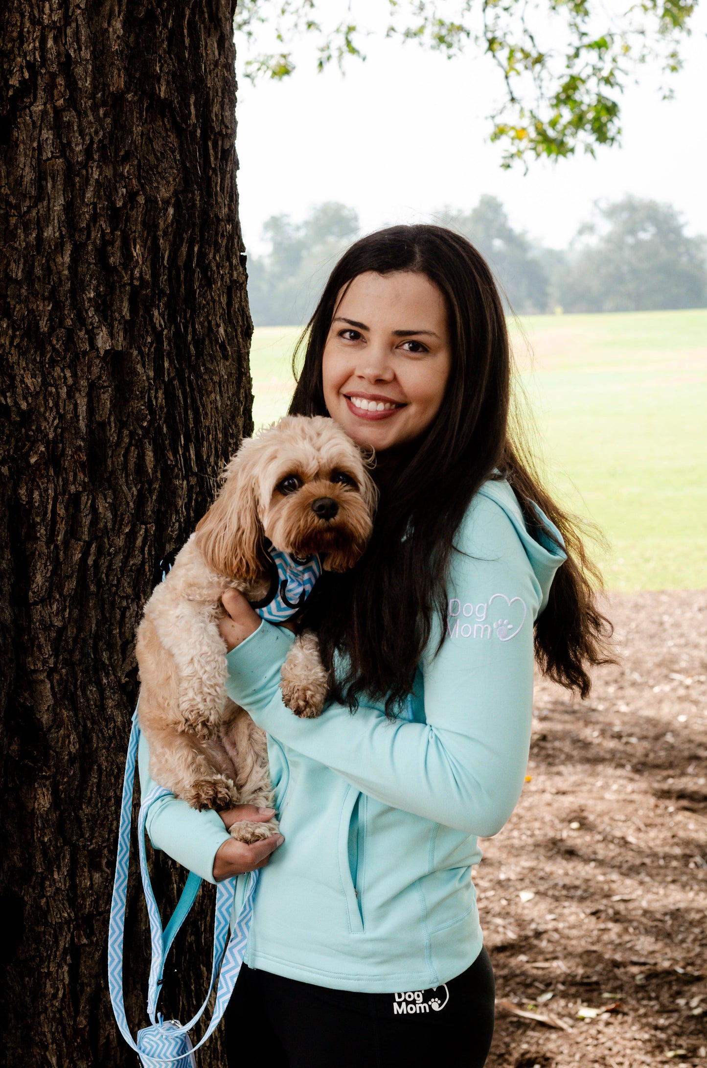 Zelda & Harley Apparel & Accessories Dog Mom Adventures Full Zip Hooded Jacket - Blue