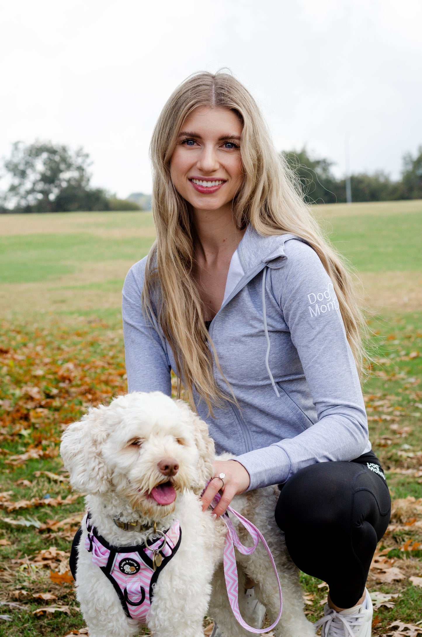 Zelda & Harley Apparel & Accessories Dog Mom Adventures Full Zip Hooded Jacket - Grey