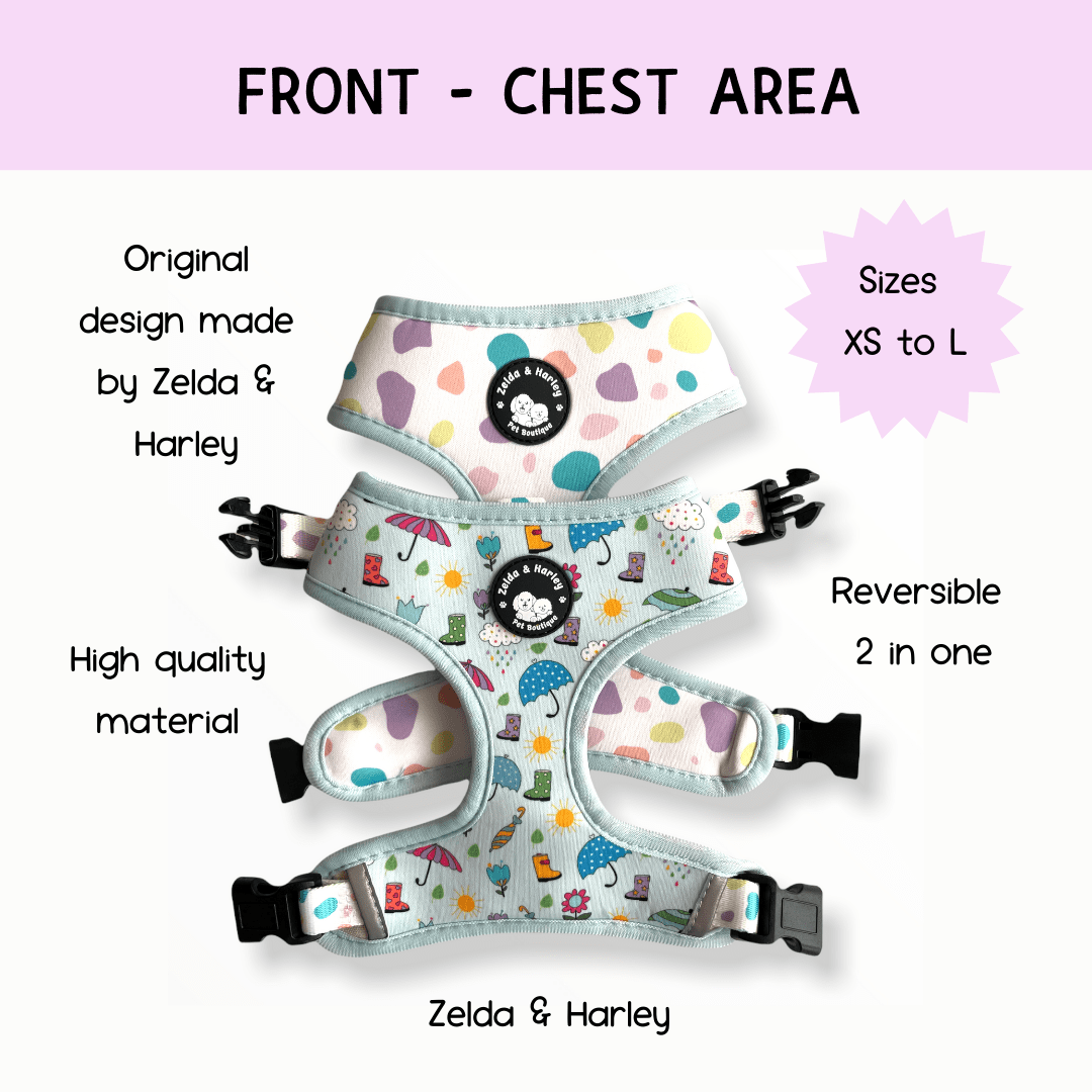 Zelda & Harley Harness Pastel Showers Reversible Harness