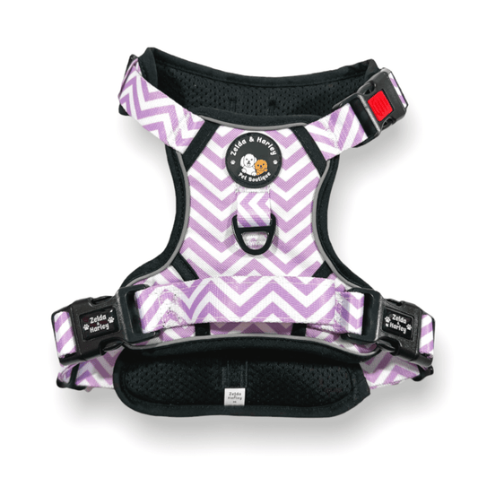 Zelda & Harley Harness Zig Zag Wag Pastel Purple - Adventure No Pull Harness