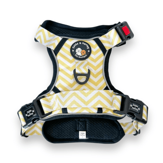 Zelda & Harley Harness Zig Zag Wag Pastel Yellow - Adventure No Pull Harness