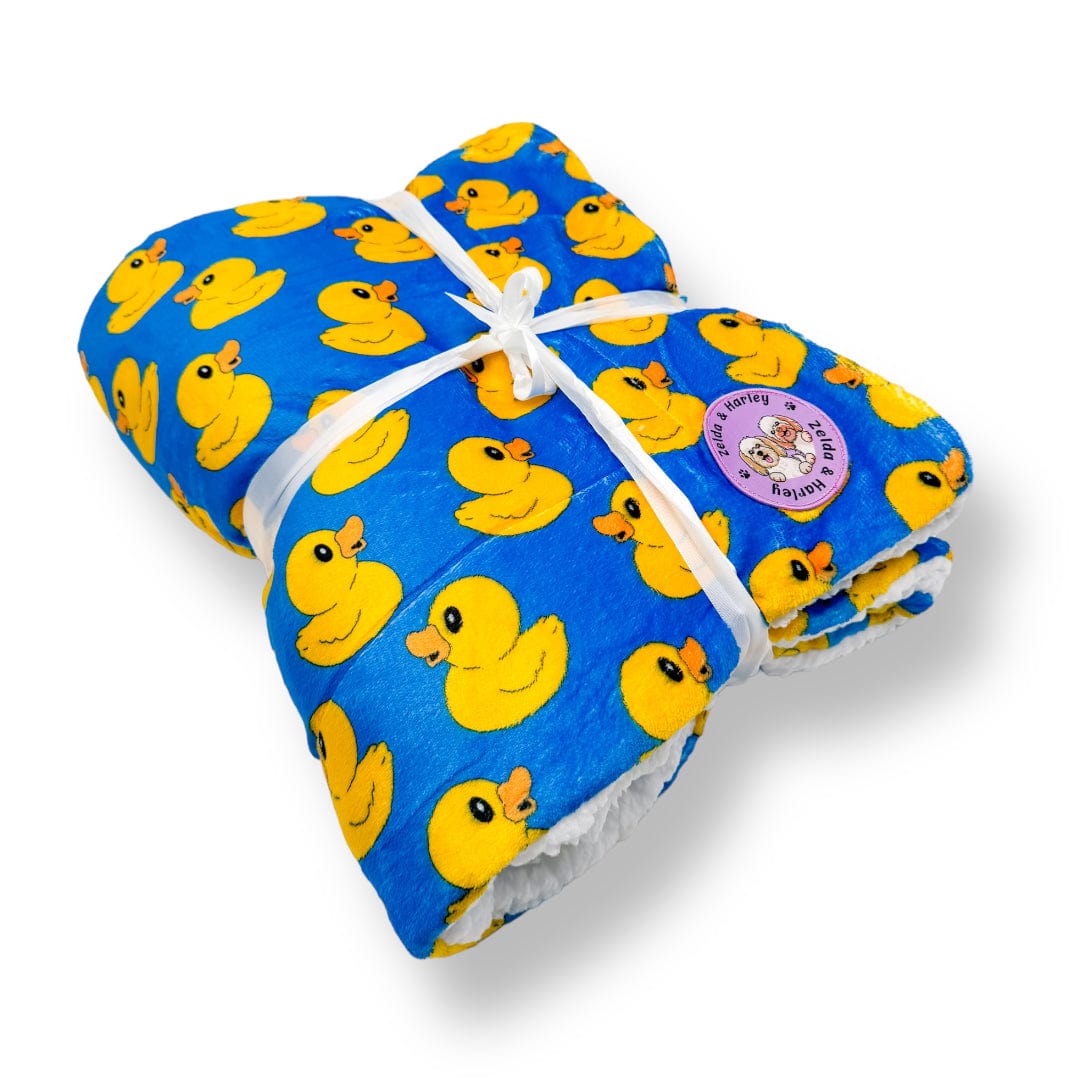 Zelda & Harley Poop Bag Holder Rubber Duckie Blue Dog Blanket