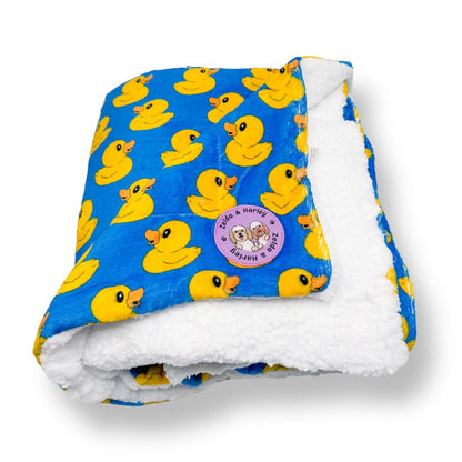 Zelda & Harley Poop Bag Holder Rubber Duckie Blue Dog Blanket