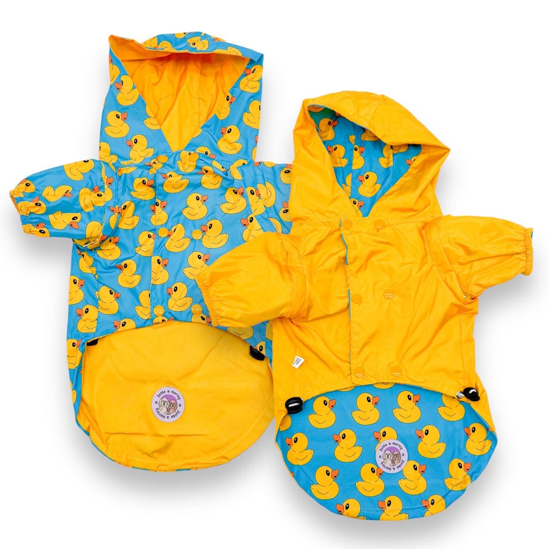 Zelda & Harley Raincoat Rubber Duckie Reversible Raincoat - Blue