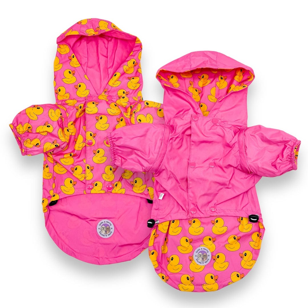 Zelda & Harley Raincoat Rubber Duckie Reversible Raincoat - Pink