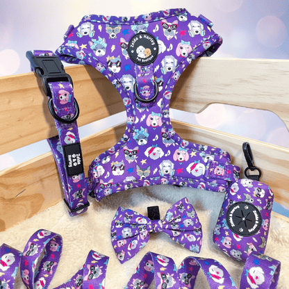 Zelda and Harley Harness Muttallica - D-Ring Adjustable Dog Harness