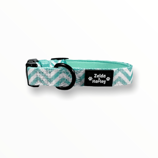 Zelda & Harley Collar Zig Zag Wag Collar - Pastel Green